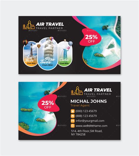 travels visiting card design psd